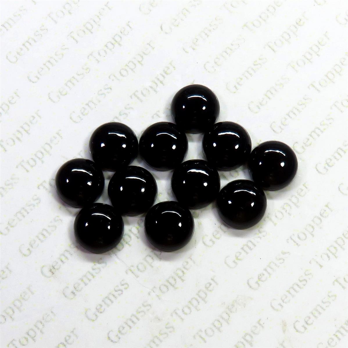 Black Spinel 6x6 mm Round Cabochon